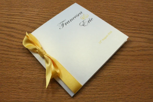 Lemon Canary yellow and white classic affrordable wedding invitation