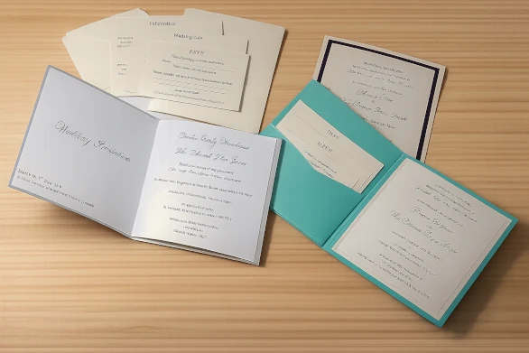 Pocket wedding invitations