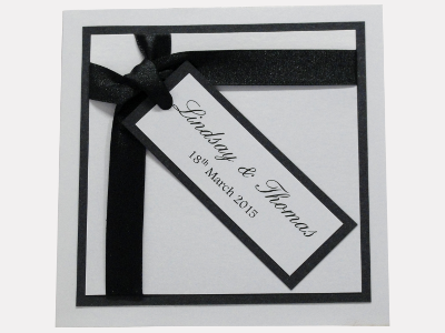 Wish Wedding Invitation Contemporary Monochrome Midnight Black and White